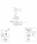Electric Starter Flywheel Rewind Starter Diagram and Parts List for 214707-0114-E1  Briggs and Stratton Engine